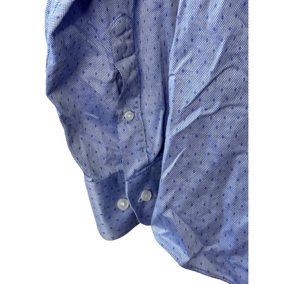 Neiman Marcus Blue Print TRIM Fit 100% Cotton Button-Up Shirt 15 1/2 32/33 - Picture 5 of 8